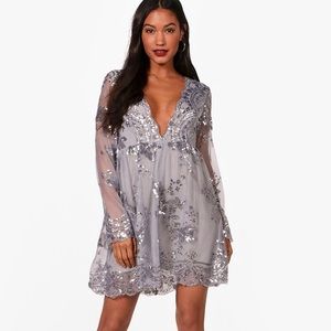 Boohoo NWT Sequin Skater Dress